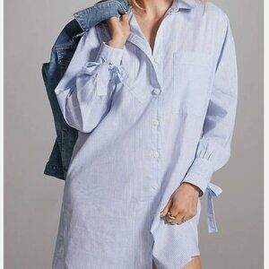 NWT Anthropologie Sunday in Brooklyn striped long button-down size Large